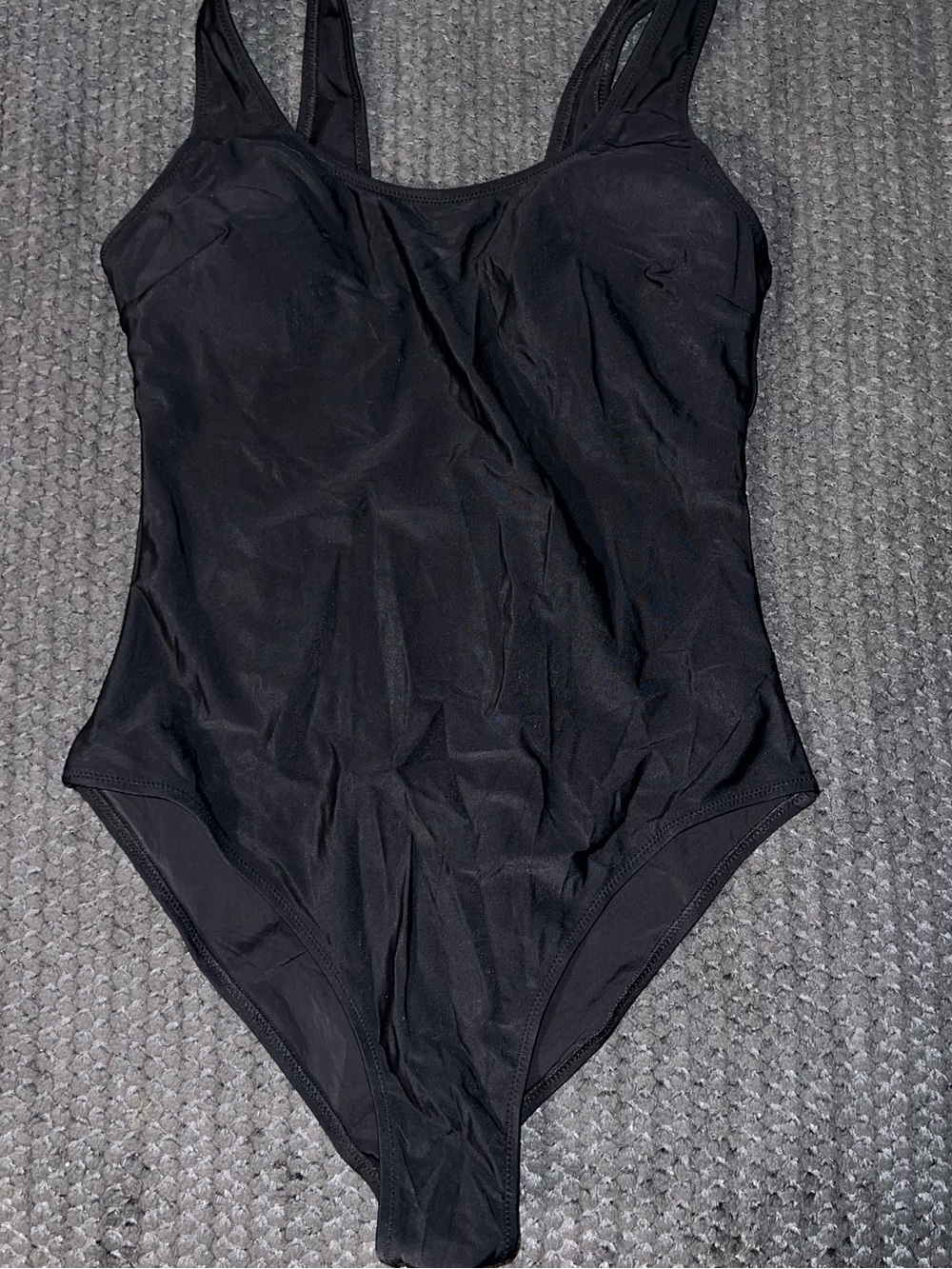Classic Black One-Piece Swimsuit with Supportive Straps